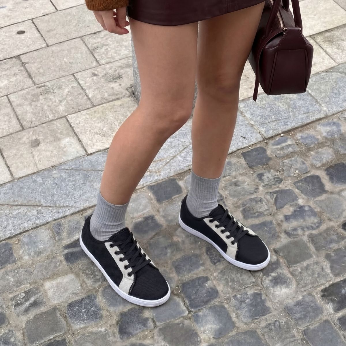 Pelanir Kadın Barefoot Sneaker – Siyah Beyaz