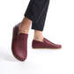 Aeolia Leather Barefoot Women Loafers - Burgundy