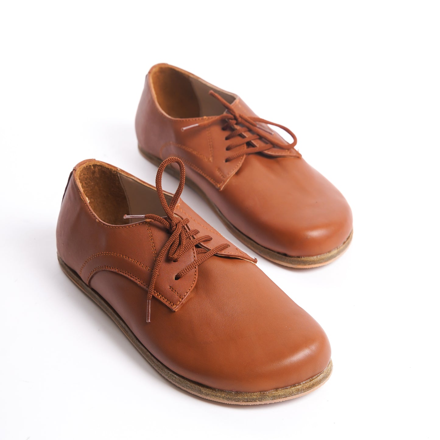Locris Leather Barefoot Women Oxfords - Tan Brown
