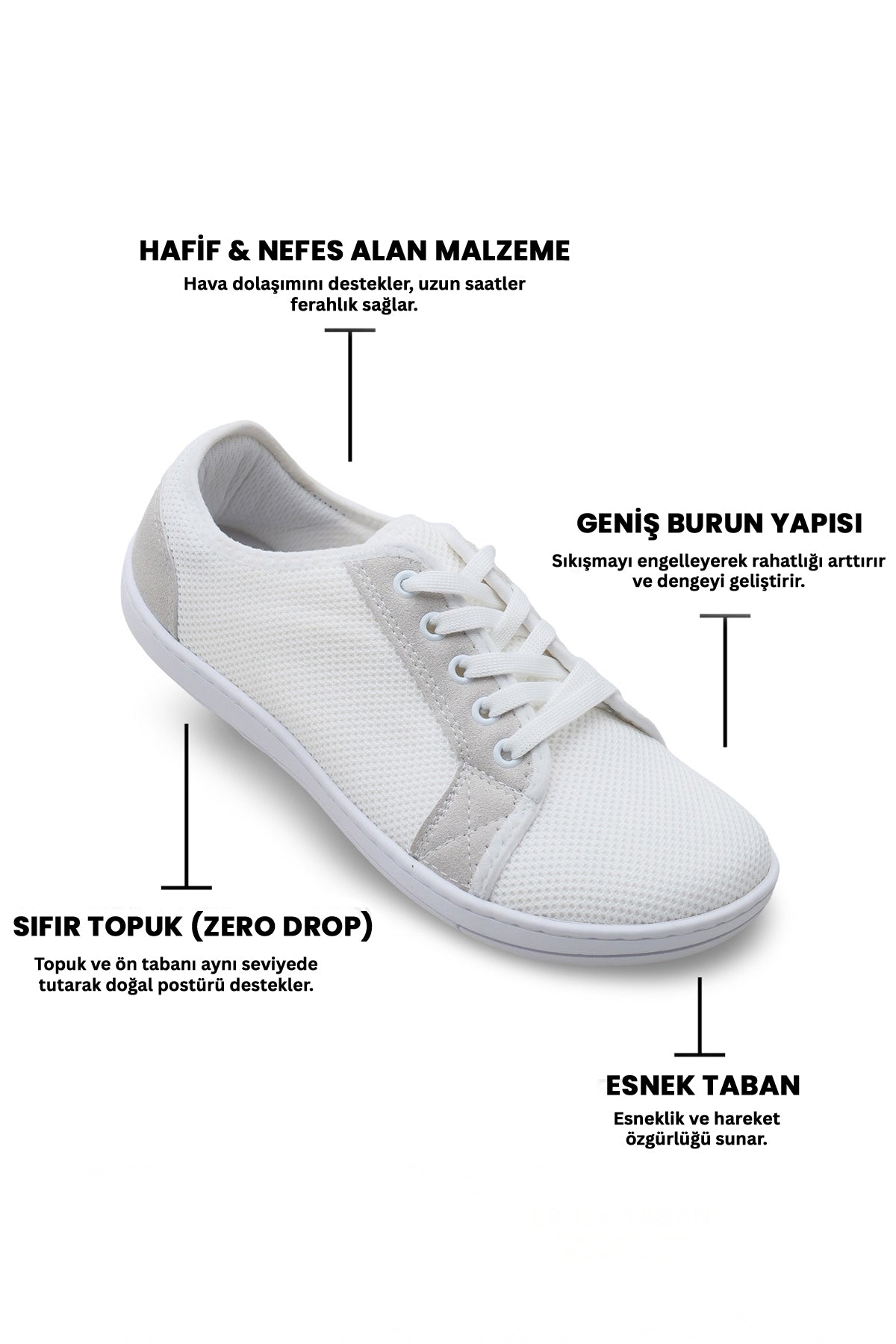 Pelanir Kadın Barefoot Sneaker – Beyaz