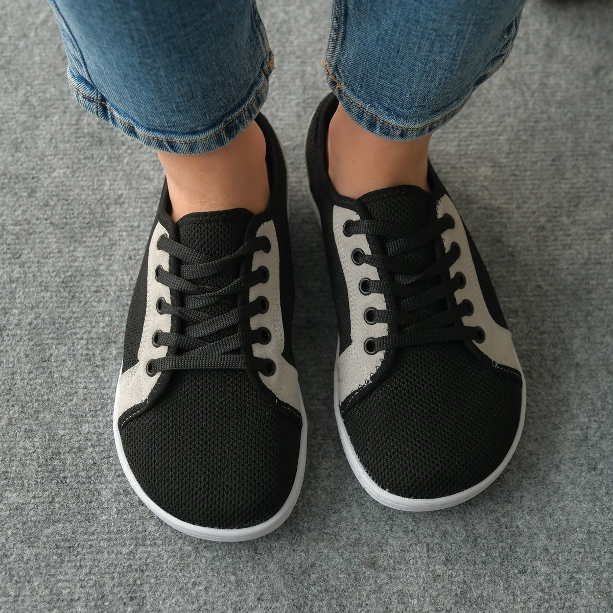 Pelanir Kadın Barefoot Sneaker – Siyah Beyaz