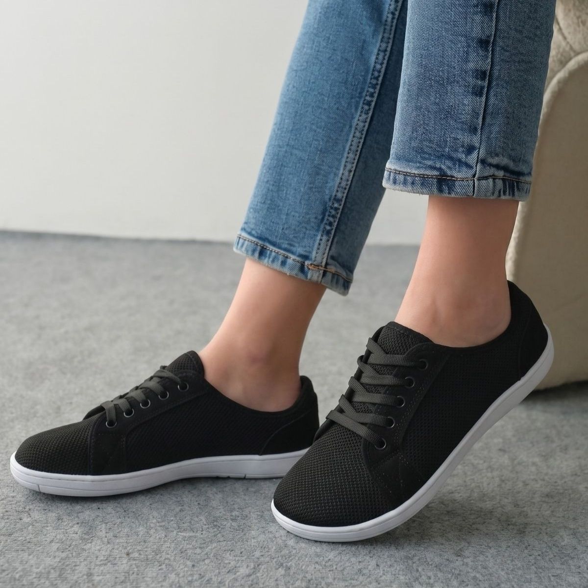 Pelanir Kadın Barefoot Sneaker – Siyah/Beyaz