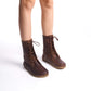 Brown women’s boots designed with genuine natural leather. Lace-up and side zipper design offers both practicality and elegance.