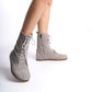 High ankle ergonomic women's boots in gray suede