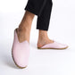 Women's Luxury Pink Mules – Genuine Leather, Stitched Sole, Perfect for Summer