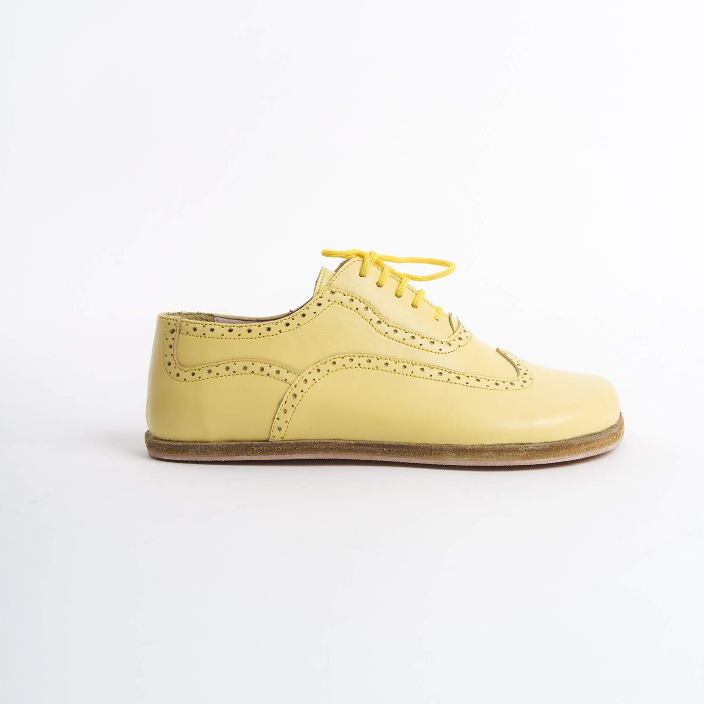 Yellow Natural Leather Barefoot Oxfords from Pelanir