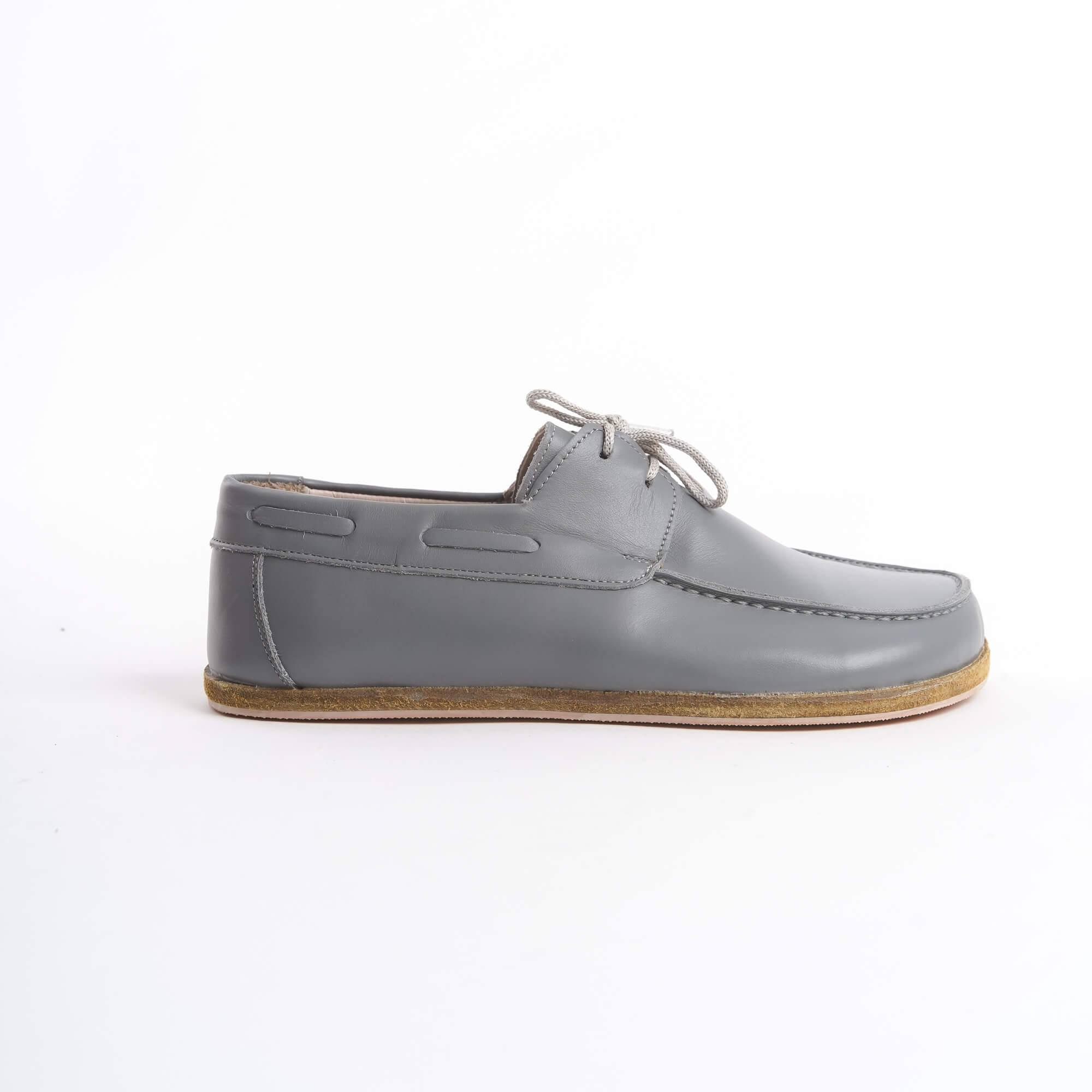 Lycia Leather Barefoot Women Loafers - Gray
