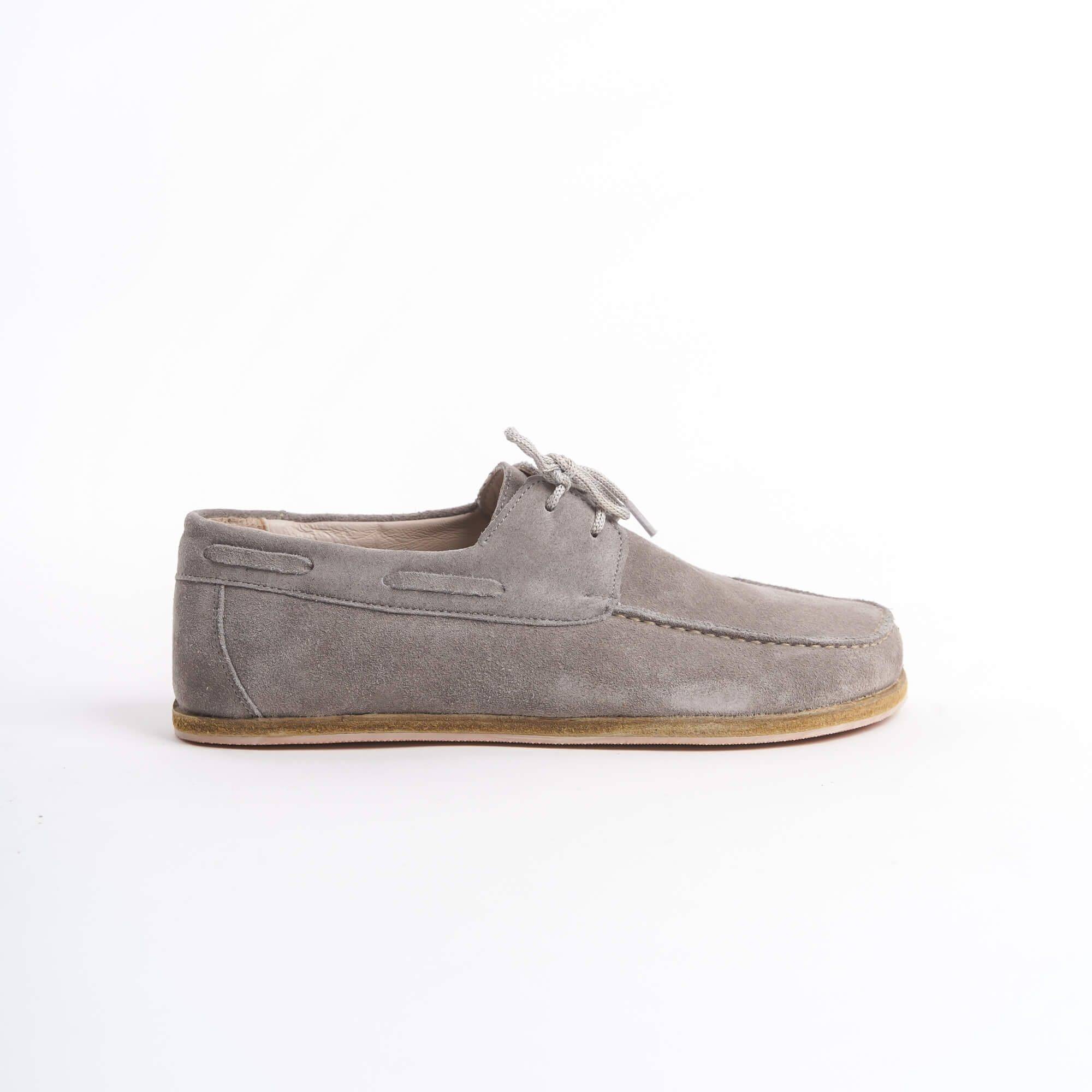 Lycia Leather Barefoot Women Loafers - Gray Suede
