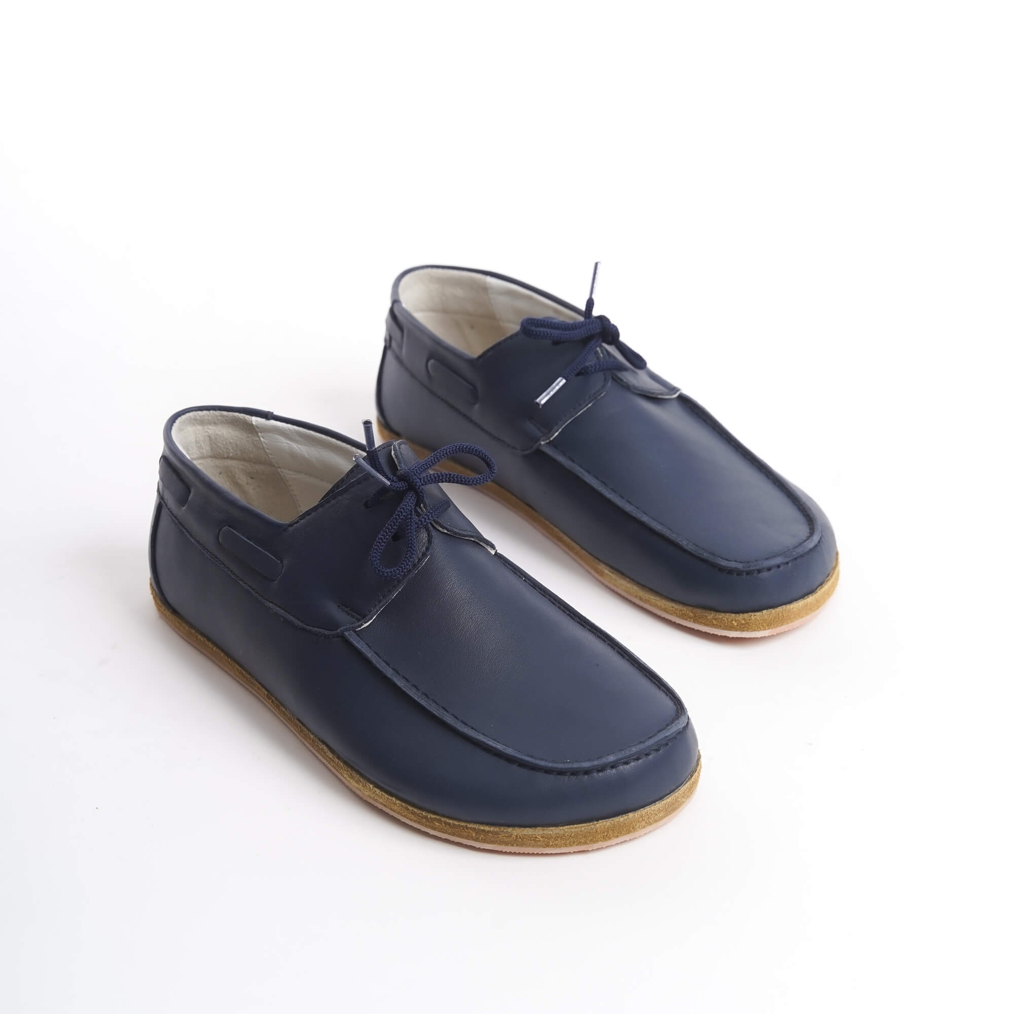 Lycia Leather Barefoot Women Loafers - Navy Blue