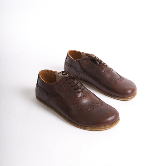 Doris Leather Barefoot Men Oxfords - Brown