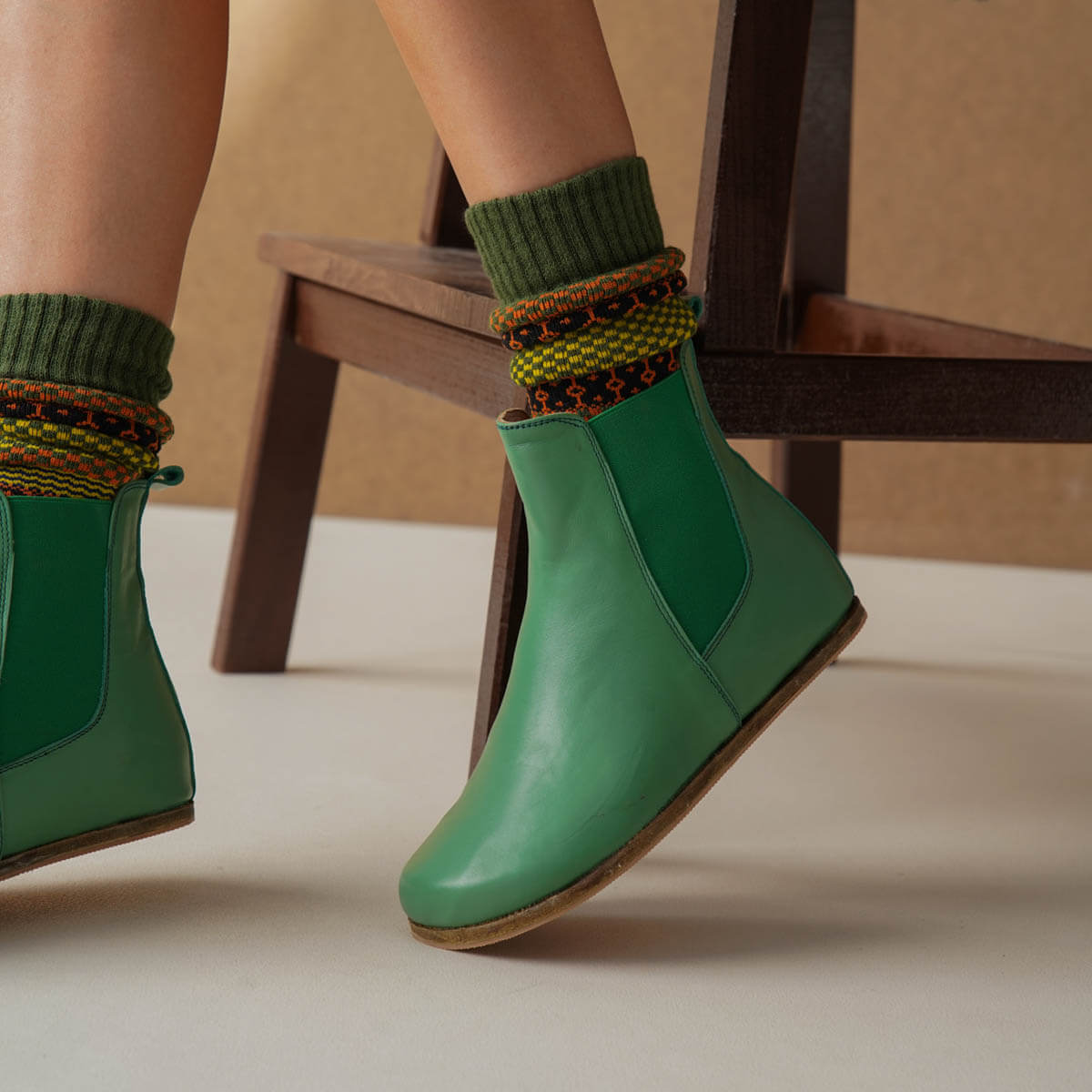 Caria Barefoot Women Chelsea Boots - Green
