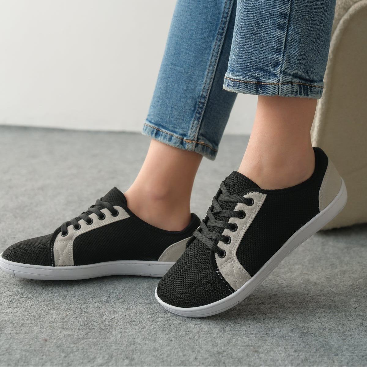 Pelanir Kadın Barefoot Sneaker – Siyah Beyaz
