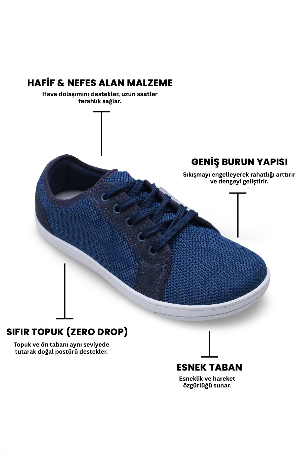 Pelanir Kadın Barefoot Sneaker – Lacivert